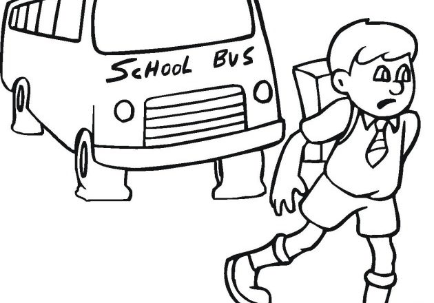 A scuola con l’ autobus disegno da colorare
