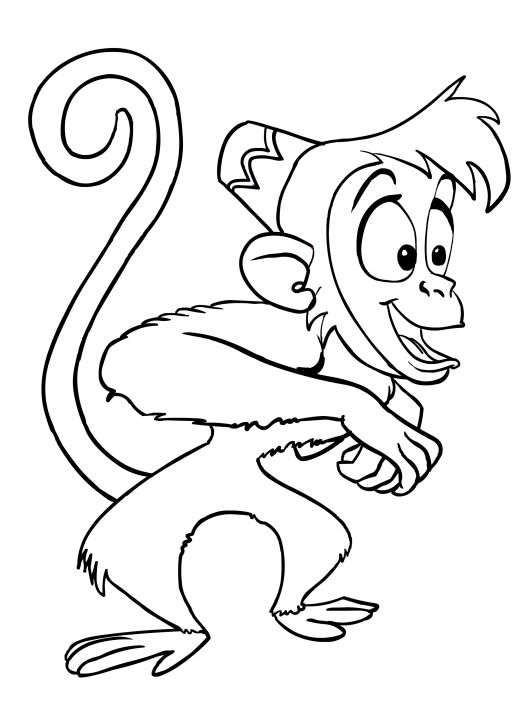 Abu la scimmietta disegni da colorare gratis