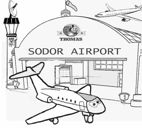 Aeroporto Sodor Airport disegno da colorare