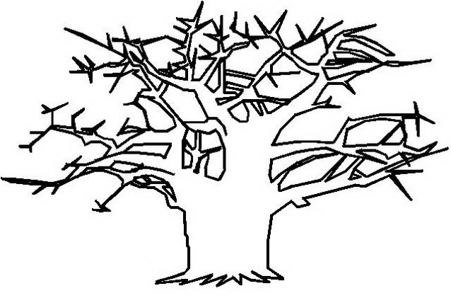 Al albero durante l’ inverno disegni gratuiti