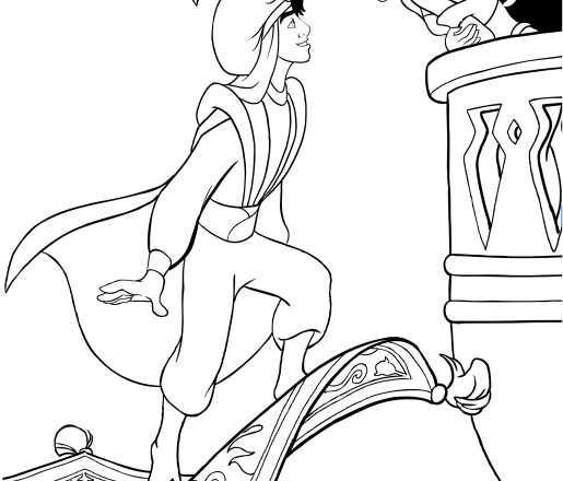 Aladdin e Jasmine 3 disegni da colorare gratis