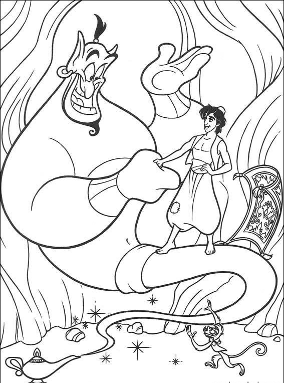 Aladdin e genio 2 disegni da colorare gratis