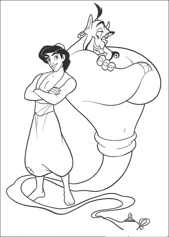 Aladdin e genio disegni da colorare gratis