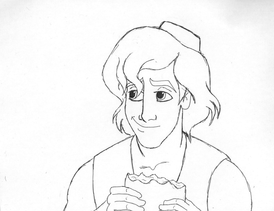 Aladdin e il pezzo di pane disegni da colorare gratis