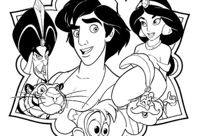 Aladdin personaggi disegni da colorare gratis