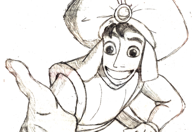 Aladdin sorridente disegni da colorare gratis