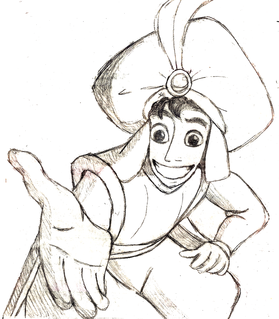 Aladdin sorridente disegni da colorare gratis
