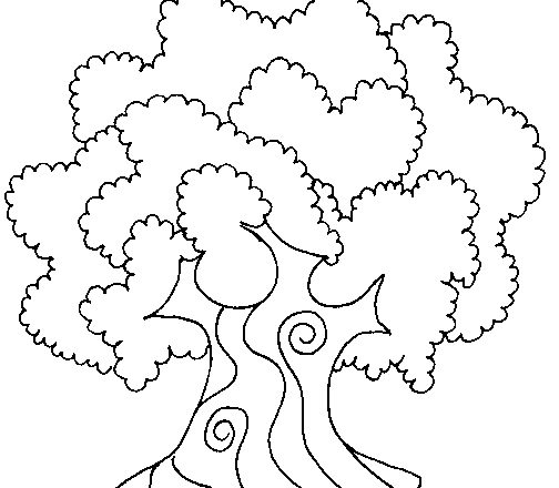 Albero con corteccia arrotondata disegni da colorare per bambini