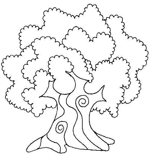 Albero con corteccia arrotondata disegni da colorare per bambini