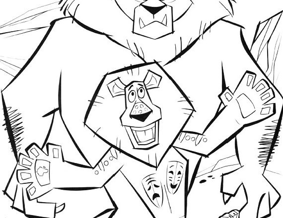 Alex il leone disegni da colorare del cartone animato film Madagascar