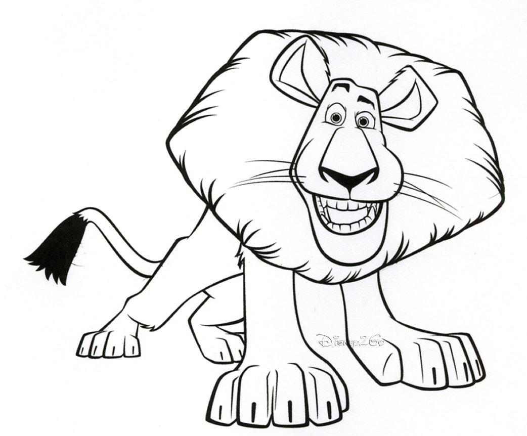 Alex il leone disegno da colorare Madagascar