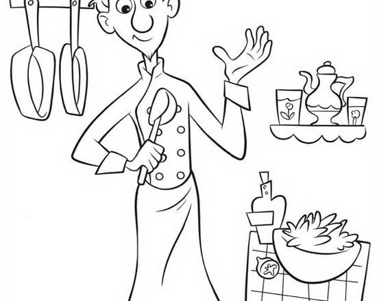 Alfredo Linguini personaggio del cartone animato Ratatouille da colorare per i bambini
