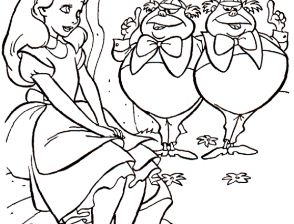 Alice e i due gemelli disegno da colorare gratis