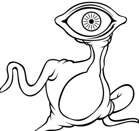 Alieno con un solo occhio disegno per bambini