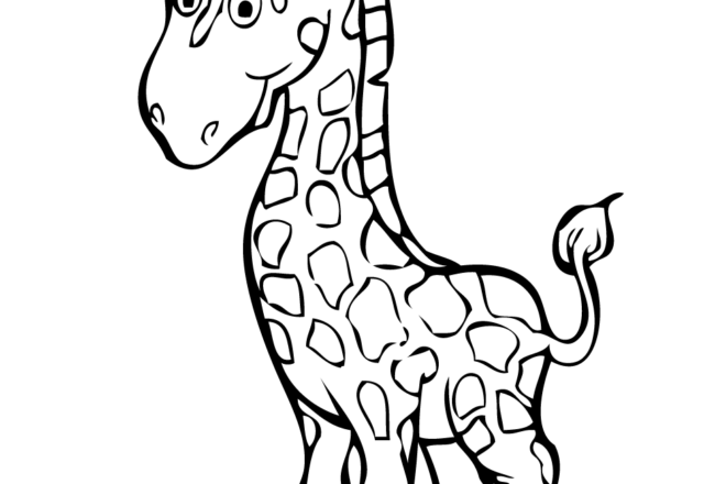 Altra baby giraffa da colorare per i bambini