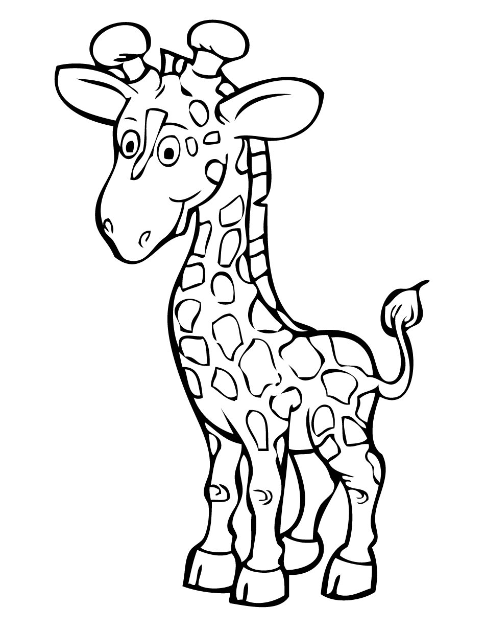 Altra baby giraffa da colorare per i bambini