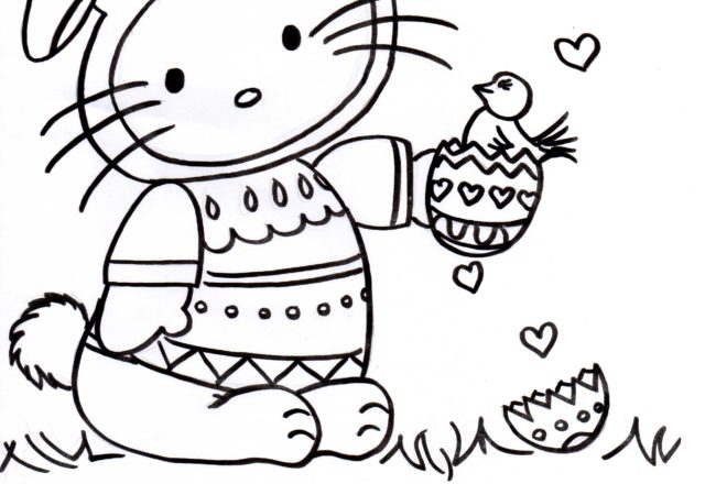 Altro Hello Kitty Buona Pasqua disegno da colorare