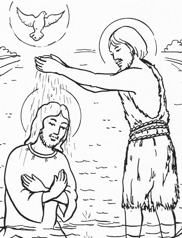 Altro disegno da colorare del battesimo di Gesù
