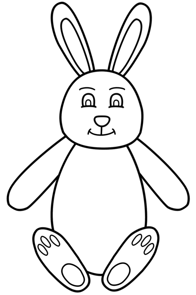 Altro semplice disegno conigli da colorare