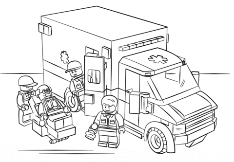 Ambulanza LEGO disegni da colorare gratis