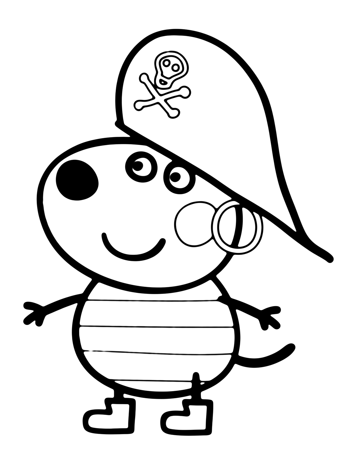 Amico di Peppa Pig vestito da pirata disegno da colorare gratis