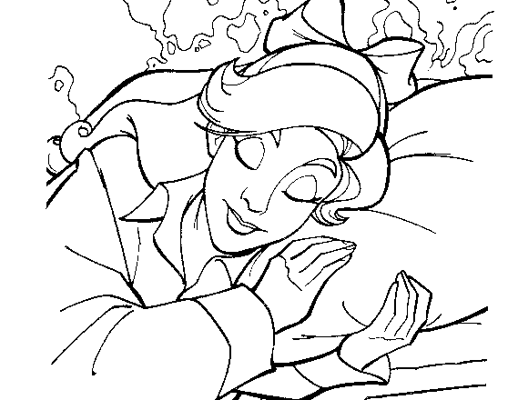 Anastasia che dorme disegni da colorare gratis