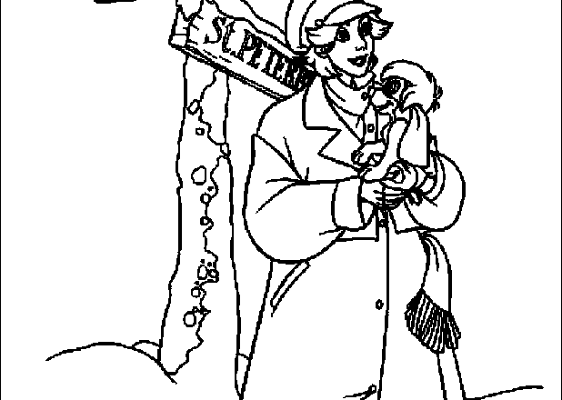 Anastasia con il cagnolino disegni da colorare gratis