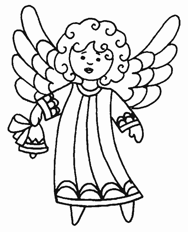 Angioletto angelo da colorare con campana in mano