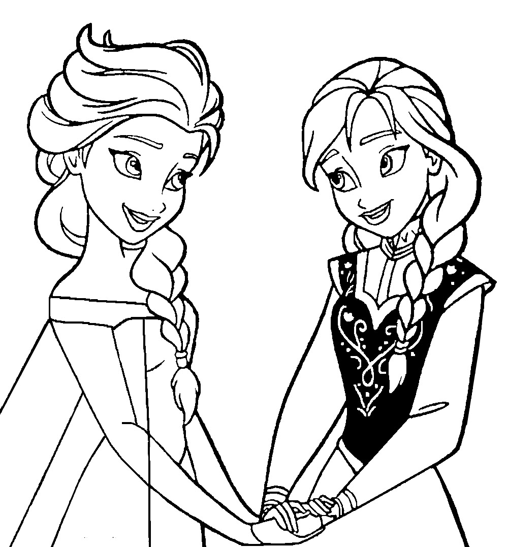 Anna e Elsa 2 disegni da colorare gratis