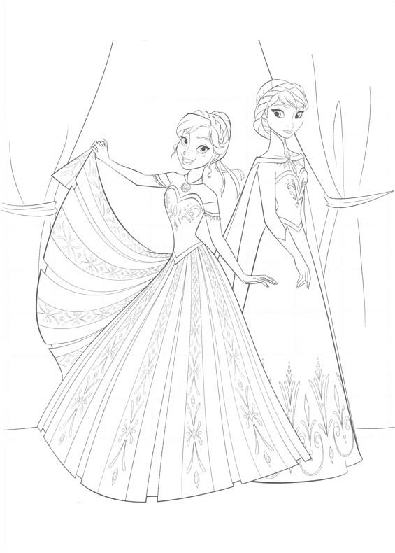 Anna e Elsa 3 disegni da colorare gratis