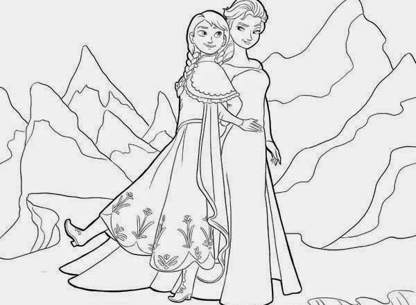 Anna e Elsa 4 disegni da colorare gratis