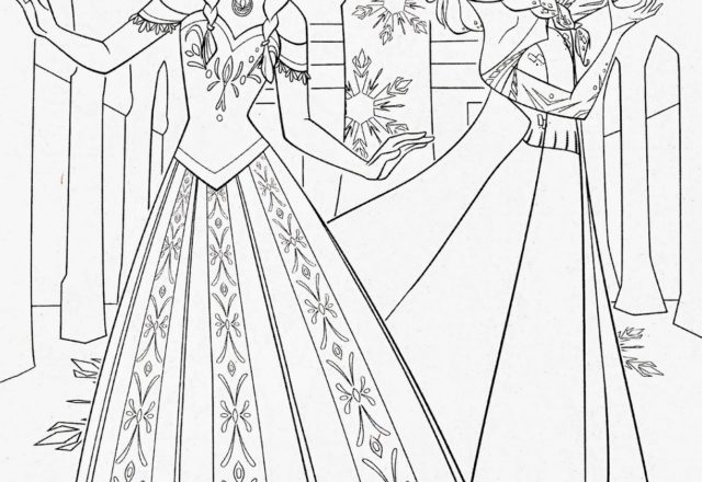 Anna e Elsa 5 disegni da colorare gratis