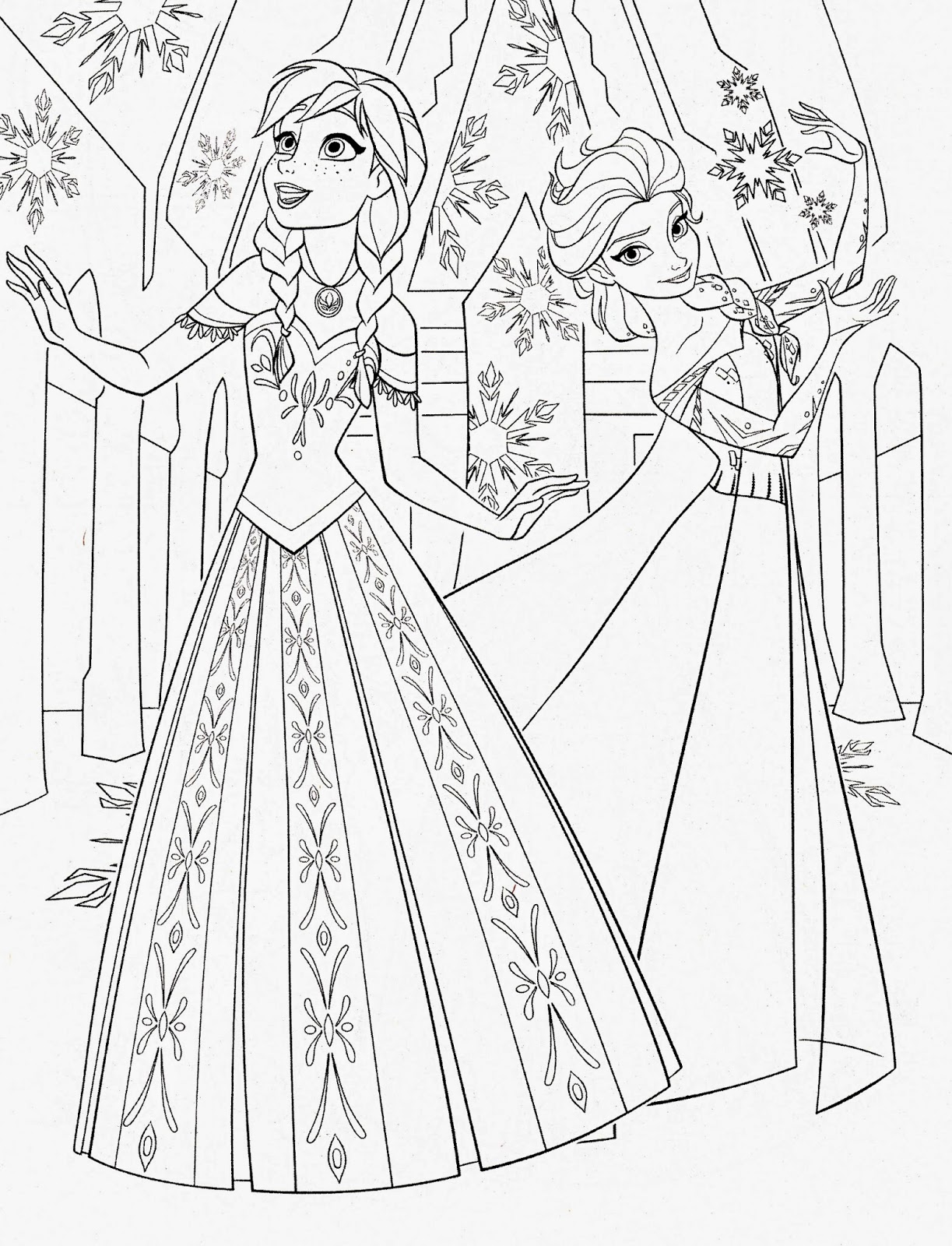 Anna e Elsa 5 disegni da colorare gratis