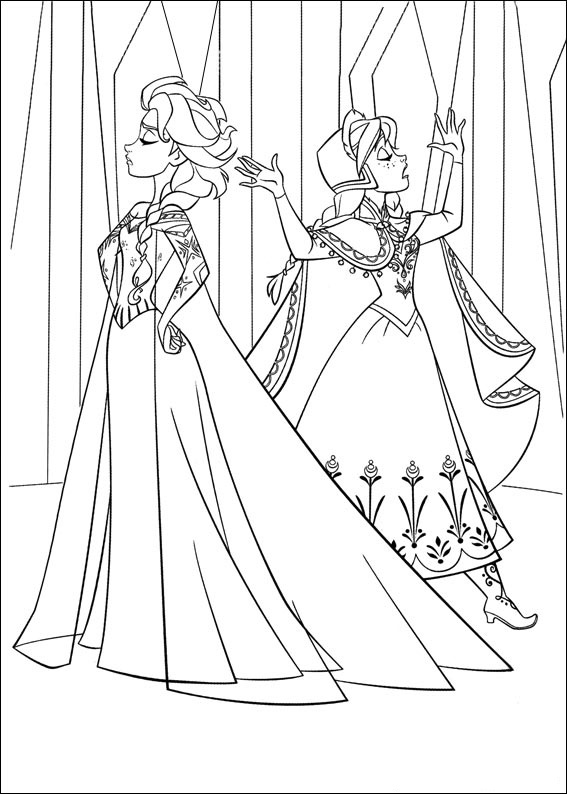 Anna e Elsa contro disegni da colorare gratis