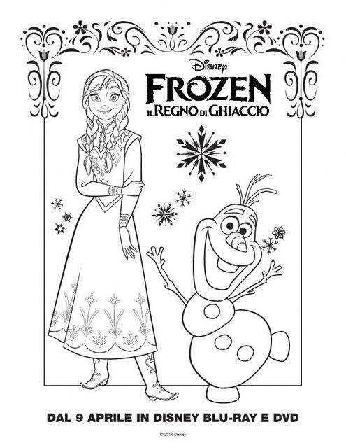 Anna e Olaf disegni da colorare gratis