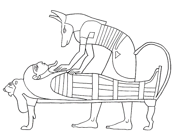 Anubis Dio della mummificazione disegno da colorare gratis