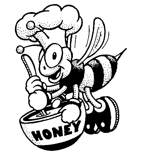 Ape che cucina il miele disegno da colorare gratis