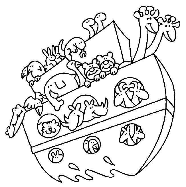 Arca di Noè da colorare per bambini piccoli