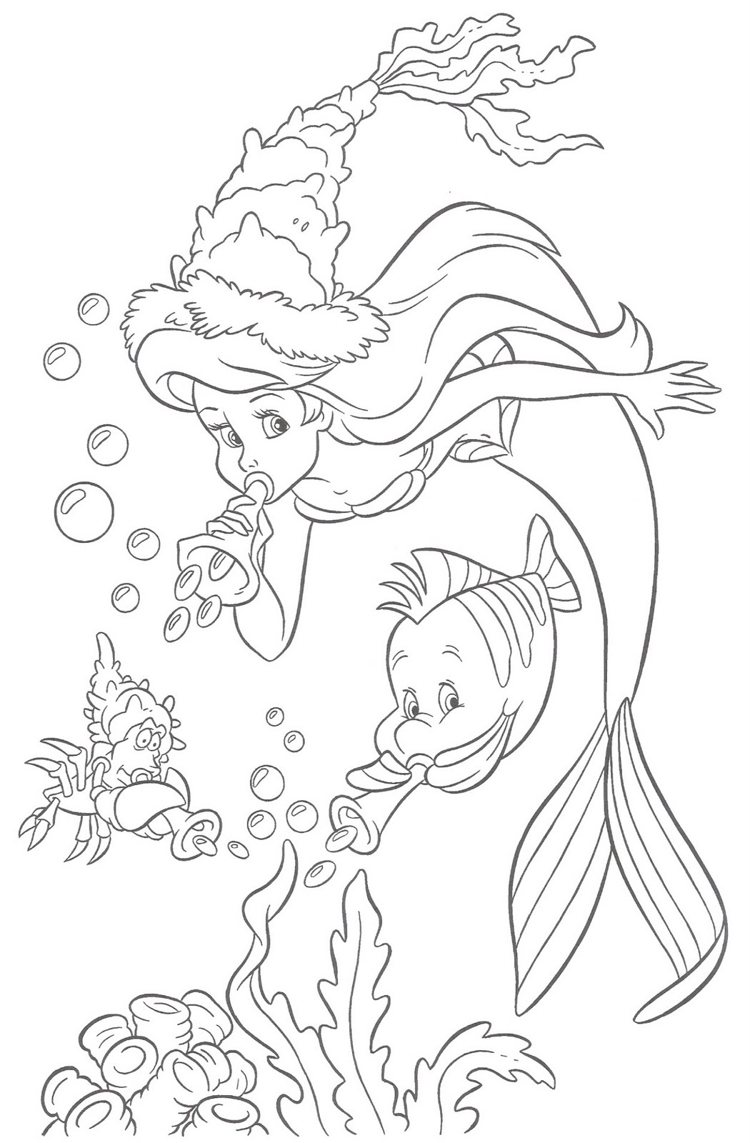 Ariel alla festa disegni da colorare gratis