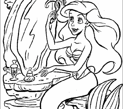 Ariel allo specchio disegni da colorare gratis