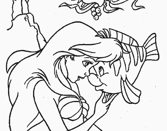 Ariel e Flounder 5 disegni da colorare gratis