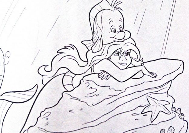 Ariel e Flounder disegni da colorare gratis
