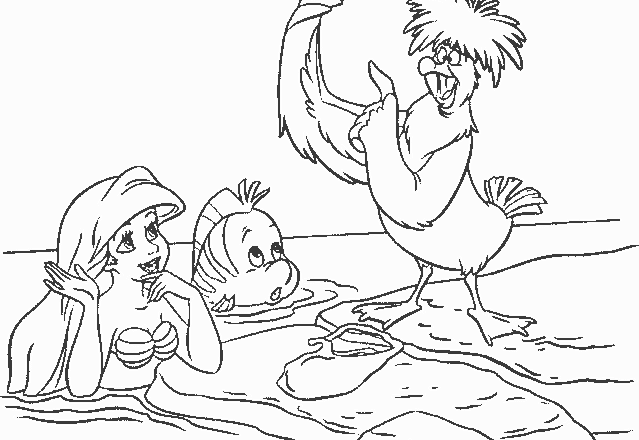 Ariel e i suoi amici disegni da colorare gratis