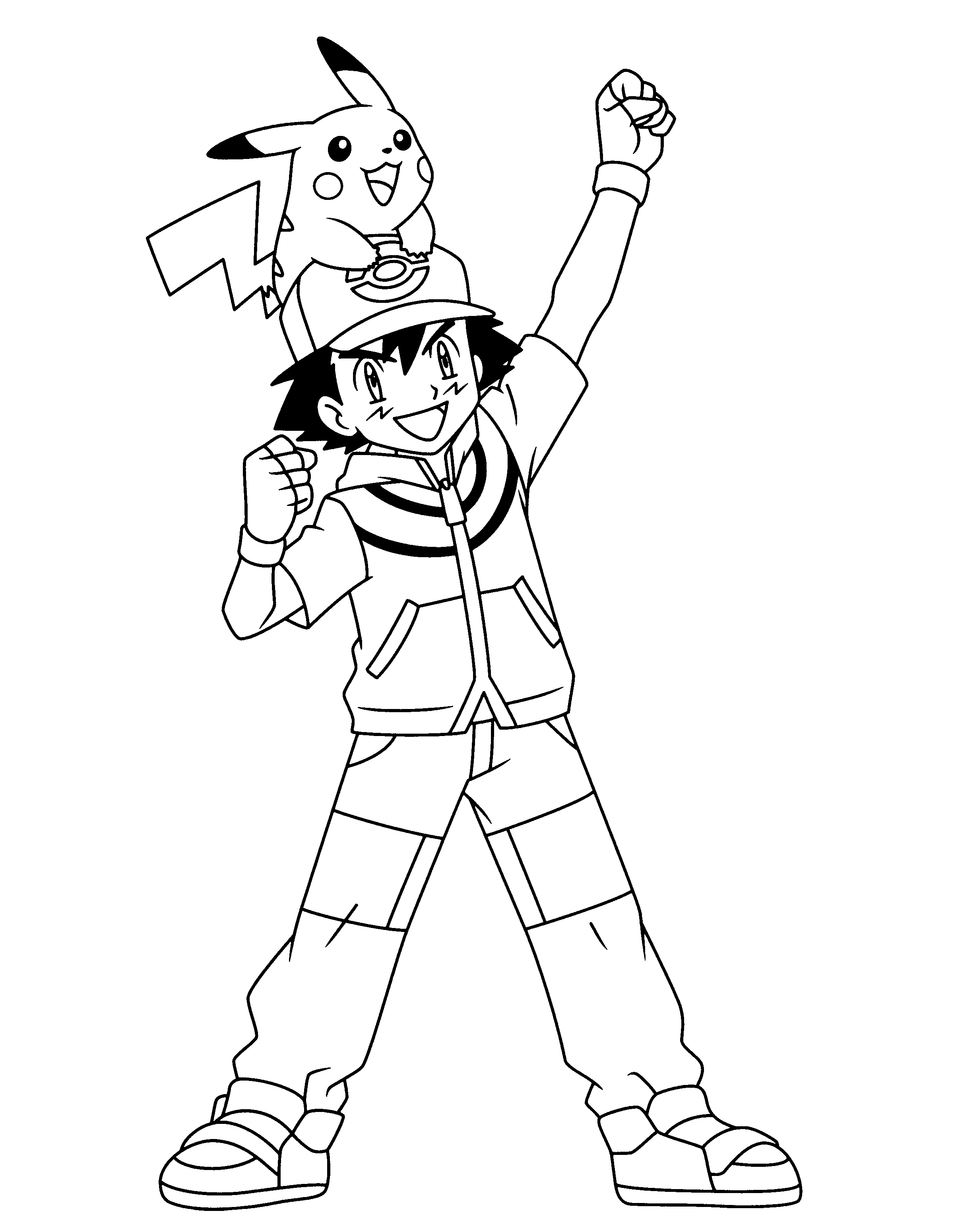 Ash e Pikachu all’ avventura da colorare