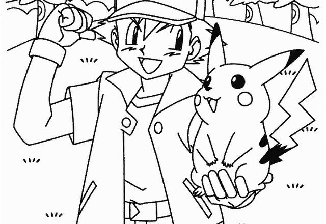 Ash e Pikachu disegno da colorare Pokemon