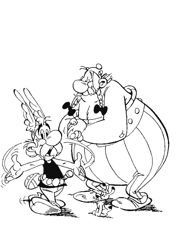 Asterix Obelix e Idefix disegni da colorare cartoni animati