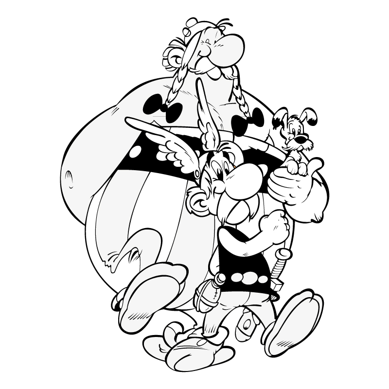 Asterix Obelix e il cane disegno da colorare per bambini