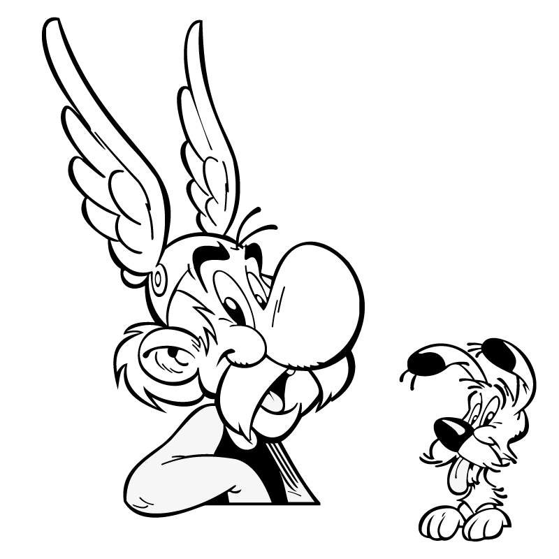 Asterix e Idefix il cagnolino disegno da colorare per bambini