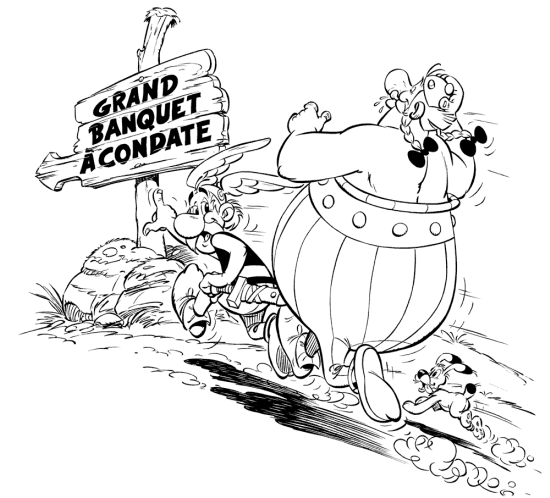 Asterix e Obelix di corsa disegni da colorare per bambini