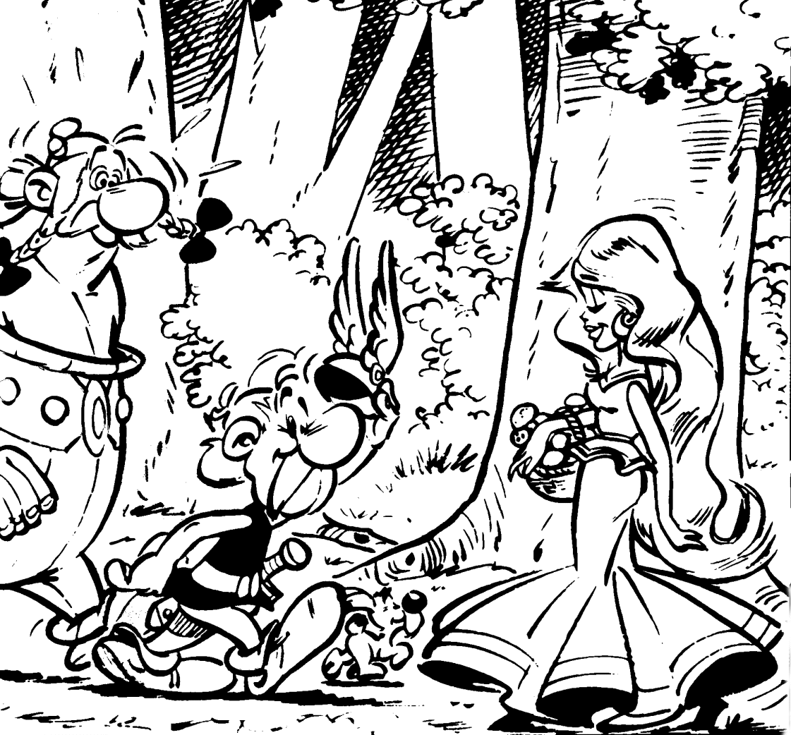 Asterix e Obelix nel bosco disegni da colorare